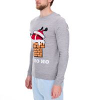 Suéter de punto para hombre, feo suéter navideño con estampado navideño, suéter casual, 979440, gris.