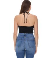 COURSE Damen Crop Top stylisches Sommer-Shirt Tank-Top 900679 Schwarz