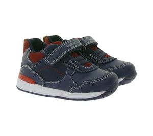 GEOX B Rishon B. A Zapatillas para niño con suela transpirable Zapatos de caña media con cierre de velcro Zapatos de bebé B160RA 054AU C0735 Azul oscuro