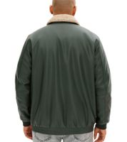 Men's pilot jacket made of imitation leather, stylish outdoor jacket with teddy collar 934067 olive green