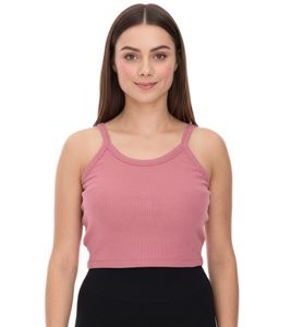 YOU DO YOU women's crop top ribbed fitness top cotton shirt tank top yoga bra 905101 old pink