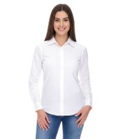 ELEVATE Hamell Long-Sleeve Shirt, Simple Women's Poplin Blouse, Light Blue, Black, or White