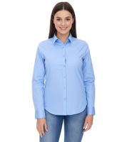 ELEVATE Hamell Long-Sleeve Shirt, Simple Women's Poplin Blouse, Light Blue, Black, or White
