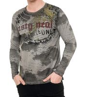 Men's Long-Sleeve Batik-Style Shirt with Urban Print R-10140 Anthracite