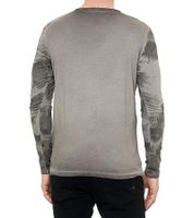 Men's Long-Sleeve Batik-Style Shirt with Urban Print R-10140 Anthracite