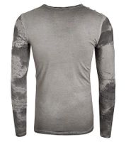 Men's Long-Sleeve Batik-Style Shirt with Urban Print R-10140 Anthracite