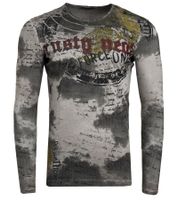Men's Long-Sleeve Batik-Style Shirt with Urban Print R-10140 Anthracite