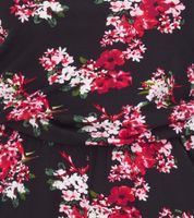 Tuta da donna vestino con stampa floreale, costume intero estivo, a maniche lunghe, con spalline regolabili, 900379 Nero