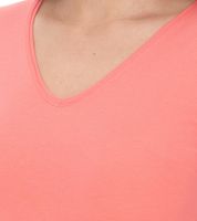 COURSE Damen T-Shirt mit V-Ausschnitt Sommer-Shirt Baumwoll-Oberteil Freizeit-Shirt 900779 Coral