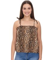 Blusa de mujer Vestino con estampado de leopardo y tirantes finos 900580 beige/negro