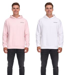 Felpa con cappuccio da uomo SUBLEVEL in cotone con tasche, H10014T21326A, in rosa o bianco