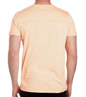 Herren T-Shirt Basic Baumwoll-Shirt verwaschenes Rundhals-Shirt Kurzarm R-15200 Neon-Orange