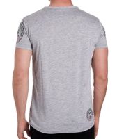 Herren T-Shirt mit "Born with a Purpose" Print Baumwoll-Shirt Rundhals-Shirt R-15216 Hellgrau meliert
