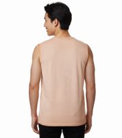 Men's Tank Top, Short-Sleeved Shirt, Simple Summer Top, Cotton Shirt R-15286, Light Orange