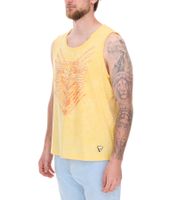 Herren Tank-Top im Vintage-Design ärmelloses Shirt mit Urban-Print Sommer-Top R-15247 Gelb