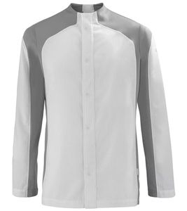 LAFONT Frenesie Herren Küchen-Jacke mit nahtlosem Stehkragen Arbeits-Jacke 160 g/m² Gastro Berufsbekleidung Gastronomie Koch-Jacke 78567469 Weiß/Grau