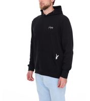 PLAYBOY Men's Cotton Pullover Long-Sleeved Hoodie pe09984455 Black