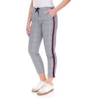 vestino Damen Business-Hose karierte Stoff-Hose Freizeit-Hose Grau/Schwarz
