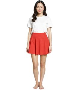 COURSE mini-jupe femme en jersey avec ceinture élastique jupe d'été évasée rouge