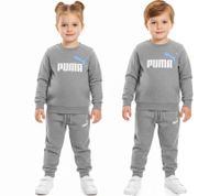 PUMA Kids' Jogging Suit for Boys and Girls, 2-Piece Set: Sweatshirt, Joggers, Crew Neck, Cotton 627915, Gray or Pink