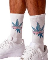 MARY JANE BERLIN Tennis Socks Cotton Socks with "LEGALIZED" Print 2406-4-SO-01 White