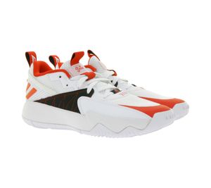 Chaussures de basket-ball adidas Dame Certified Extply 2.0 pour homme, chaussures d'intérieur durables de style Damian Lillard avec semelle Bounce GY8965 Blanc/Rouge