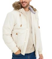 Men's Functional Jacket with Fur Hood, Blouson-Style Outdoor Jacket 967556 Beige