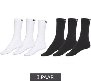 3 Paar hummel Damen & Kinder Basic Sport-Socken mit Marken-Schriftzug Baumwoll-Strümpfe Alltags-Socken 205603 in Weiß oder Schwarz