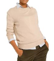 Women's Knitted Round Neck Sweater, Everyday Sweater, 909761 Beige