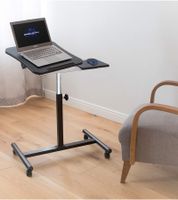 Tatkraft Vanessa Laptop Table, Height-Adjustable Work Table with Mouse Tray, 360-Degree Rotating Wheels, Bedside Table, 40x45cm, 13582, Black