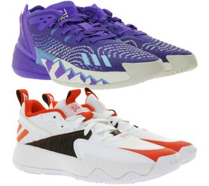 Chaussures de basket-ball adidas chaussures d'intérieur durables baskets HR0710 Donovan Mitchell D.O.N. Numéro 4 en violet/bleu/beige ou GY8965 Damian Lillard's Certified Extply 2.0 en blanc/rouge/noir