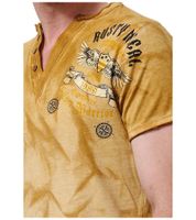 Camiseta de hombre con estampado grande en la espalda Camisa de algodón Camisa de cuello redondo R-15287 Camel-Marrón