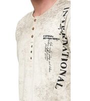 Camiseta de hombre con estampado lateral, camisa de algodón, camisa de manga corta de moda R-15243 Marrón