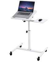 Tatkraft Laptop Table, Height-Adjustable Work Table with 360-Degree Rotating Wheels, Vanessa 40x45cm in Black and White or Salute 60x40cm in Brown and White