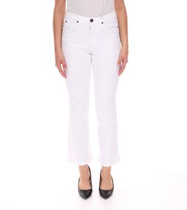 ARIZONA Women's Bootcut Jeans: Fashionable High-Waist Denim Trousers in a 5-Pocket Style, 205716 White