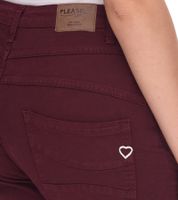 Jeans da donna in cotone PLEASE, pantaloni in denim alla moda, vestibilità slim, 14360933, rosso bordeaux
