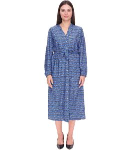 Robe chemisier femme DELMAO, chemisier d'été avec inscription de la marque, chemise à manches longues, 47783738, bleu
