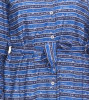 DELMAO Women's Blouse Dress, Summer Blouse with Brand Lettering, Long-Sleeved Shirt, 47783738 Blue