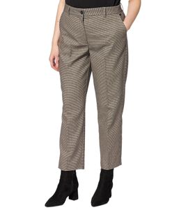 Pantaloni da abito da donna Marc O'Polo, Pantaloni in tessuto a quadri, 149 0468 10227 R01 Marrone/Nero