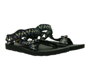 Sandale d'été durable TEVA Original Universal pour homme avec semelle en caoutchouc EVA et séparateur d'orteils 1004006 Noir/Bleu