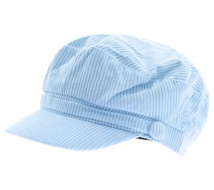 Cappello Baker Boy in velluto a coste stile palloncino copricapo berretto estivo berretto con visiera 4606M K248131 blu