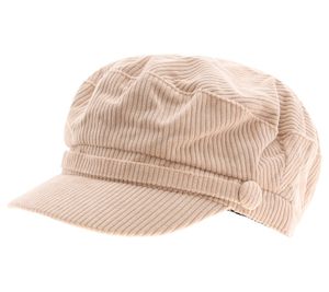 Berretto da fornaio in velluto a coste, berretto a palloncino, copricapo, berretto estivo, berretto con visiera 4606M K248131 Beige