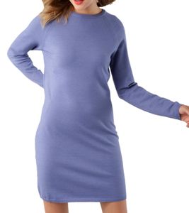 Robe mi-longue Tamaris pour femme, robe d'été tendance à manches longues, 95920428, bleu