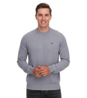 Pull Lacoste Homme, Pull en coton avec logo brodé, Chemise à manches longues, AH0128 00 CCA Gris