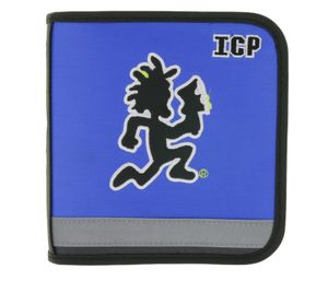 Custodia per CD riflettente BIOWORLD MERCHANDISING della band "INSANE CLOWN POSSE" per 24 CD, blu/nero/bianco/giallo