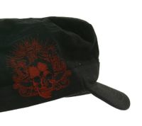 BLEEDING TROUGH Unisex Cap Baumwoll-Cap im millitärischen Schnitt mit leicht gebogenen Schnitt Schwarz/Rot