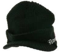 Gorro unisex con el logo de Ramones y letras NY Punk Rock. Gorro con visera, estilo casual, negro/rosa/blanco.