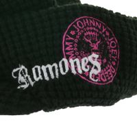 Gorro unisex con el logo de Ramones y letras NY Punk Rock. Gorro con visera, estilo casual, negro/rosa/blanco.