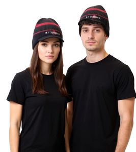 Gorro unisex con la inscripción "My Chemical Romance". Gorro con visera, estilo casual, negro/rosa/blanco.