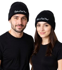 Gorro unisex de algodón "Eagles of Death Metal" con corte clásico, negro/blanco